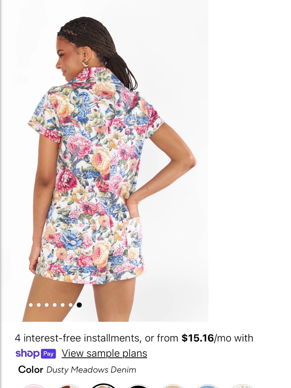 Show Me Your MuMu Multicolor Floral Button-Front romper - Picture 7 of 7